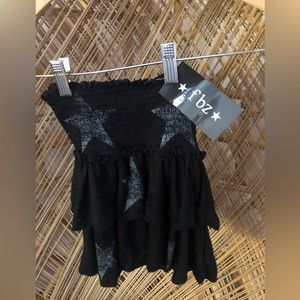 FLOWERS BY ZOE black skirt with stars